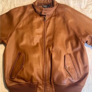 Polo Ralph Lauren leather jacket size xxl fits L-XXL